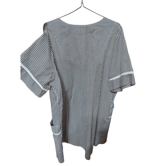 Anthony Richards Embroidered Butterfly Striped Snap Front House Dress 1X - Picture 8 of 8